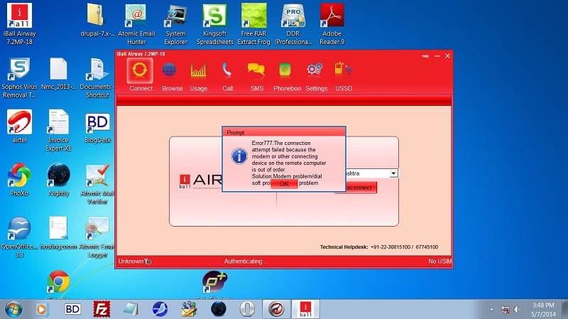 Iball Airway 7.2MP-18 error